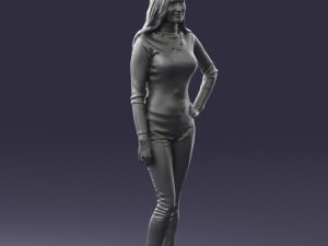 blonde in coffee sweater 0484 3D Modell