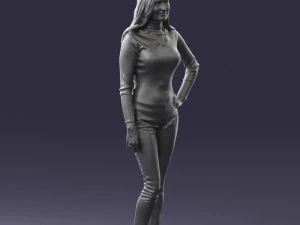 blonde in coffee sweater 0484 3D Model