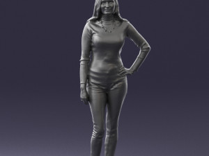 blonde in coffee sweater 0484 3D Modell