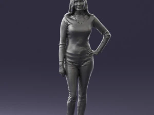 blonde in coffee sweater 0484 3D Model