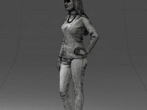 blonde in coffee sweater 0484 3D Model