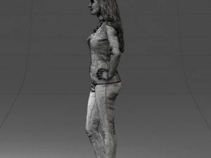 blonde in coffee sweater 0484 3D Model