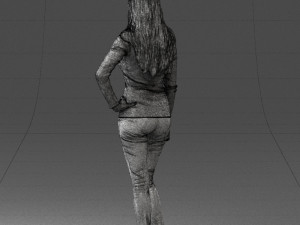 blonde in coffee sweater 0484 3D Modell