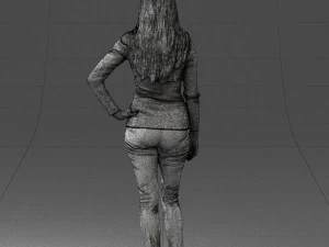 blonde in coffee sweater 0484 3D Model