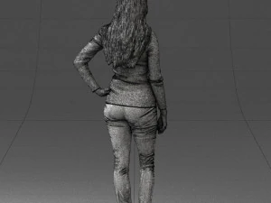 blonde in coffee sweater 0484 3D Model