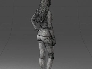 blonde in coffee sweater 0484 3D Model