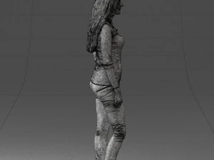 blonde in coffee sweater 0484 3D Model