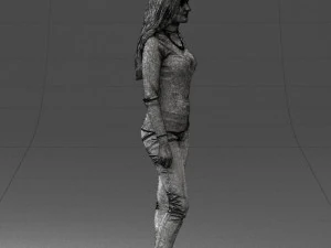 blonde in coffee sweater 0484 3D Model