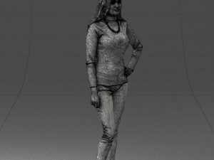 blonde in coffee sweater 0484 3D Modell