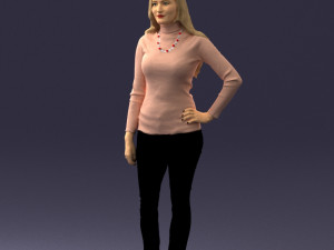 blonde in coffee sweater 0484 3d print ready 3D प्रिंट मॉडल