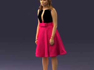woman in crimson skirt 0483 3D 모델