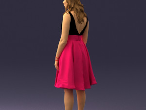 woman in crimson skirt 0483 3D 모델