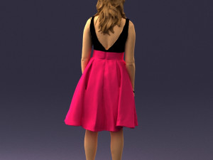 woman in crimson skirt 0483 3D 모델
