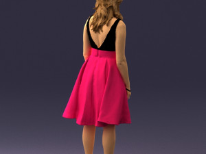 woman in crimson skirt 0483 3D 모델