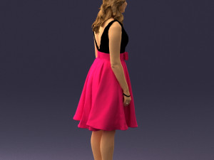 woman in crimson skirt 0483 3D 모델