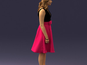 woman in crimson skirt 0483 3D 모델