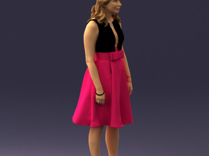 woman in crimson skirt 0483 3D 모델