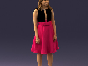 woman in crimson skirt 0483 3D 모델