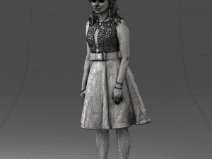 woman in crimson skirt 0483 3D 모델
