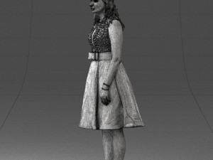 woman in crimson skirt 0483 3D 모델