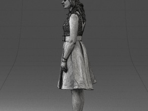 woman in crimson skirt 0483 3D 모델