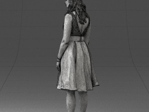 woman in crimson skirt 0483 3D 모델