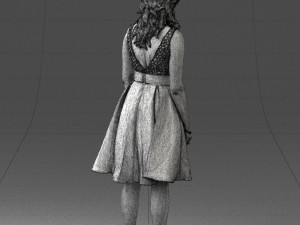 woman in crimson skirt 0483 3D 모델