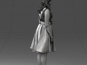 woman in crimson skirt 0483 3D 모델