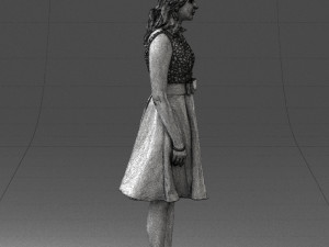 woman in crimson skirt 0483 3D 모델