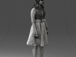 woman in crimson skirt 0483 3D 모델