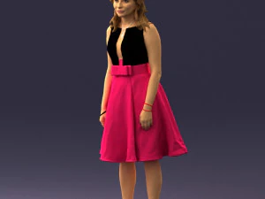 woman in crimson skirt 0483 3d print ready 3D Print Model