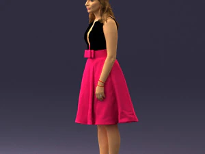 woman in crimson skirt 0483 3d print ready 3D Print Model