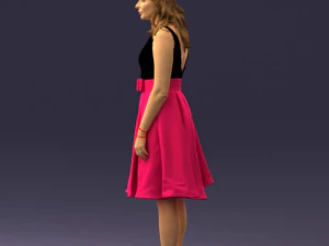 woman in crimson skirt 0483 3d print ready 3D Print Model