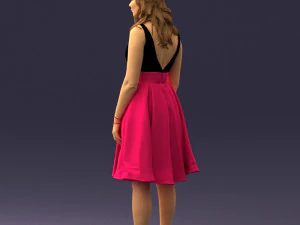 woman in crimson skirt 0483 3d print ready 3D Print Model