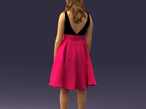 woman in crimson skirt 0483 3d print ready 3D Print Model