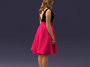 woman in crimson skirt 0483 3d print ready 3D Print Model