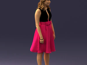 woman in crimson skirt 0483 3d print ready 3D Print Model