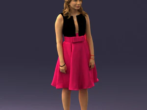 woman in crimson skirt 0483 3d print ready 3D Print Model