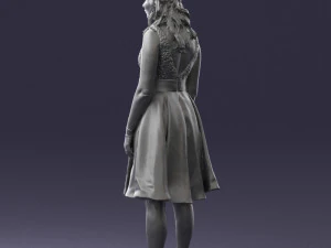 woman in crimson skirt 0483 3d print ready 3D Print Model