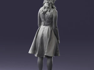 woman in crimson skirt 0483 3d print ready 3D Print Model