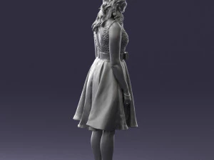 woman in crimson skirt 0483 3d print ready 3D Print Model