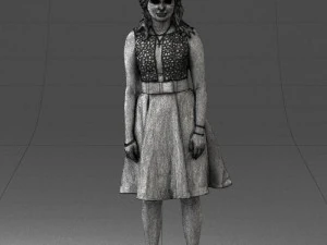woman in crimson skirt 0483 3d print ready 3D Print Model