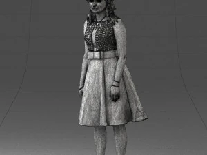 woman in crimson skirt 0483 3d print ready 3D Print Model