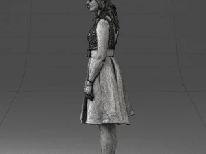 woman in crimson skirt 0483 3d print ready 3D Print Model