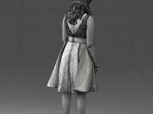 woman in crimson skirt 0483 3d print ready 3D Print Model