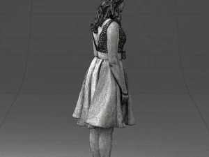 woman in crimson skirt 0483 3d print ready 3D Print Model