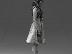 woman in crimson skirt 0483 3d print ready 3D Print Model