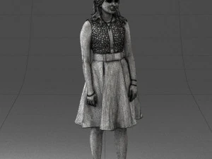 woman in crimson skirt 0483 3d print ready 3D Print Model