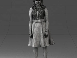 woman in crimson skirt 0483 3d print ready 3D Print Model