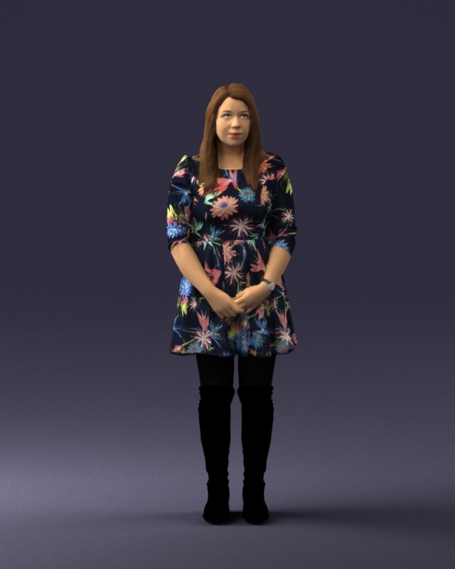 girl in colorful dress 0482 Modèle 3D .c4d .max .obj .3ds .fbx .stl .blend 